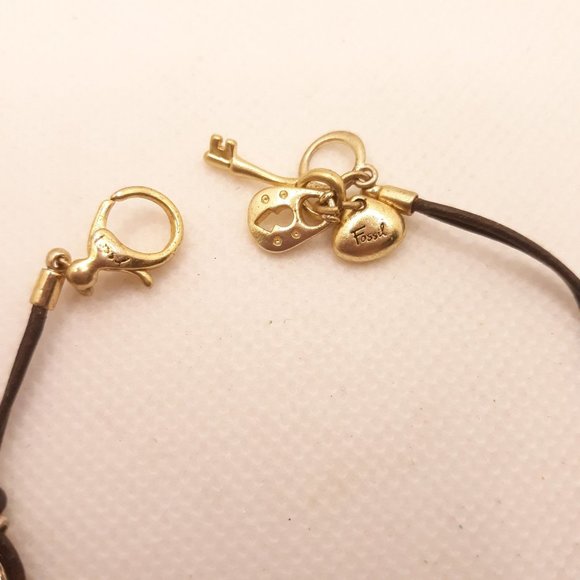 Fossil Brand Earth Tone Rhinestones Bracelet - Picture 2 of 8